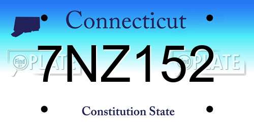 7NZ152 Connecticut License Plate