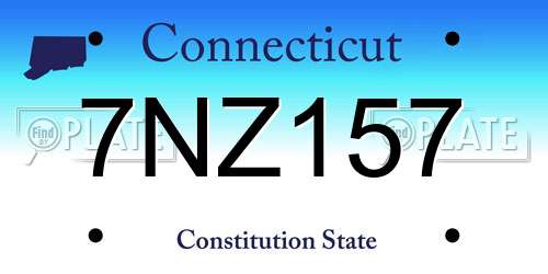 7NZ157 Connecticut License Plate