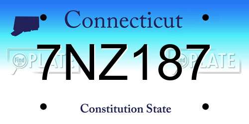 7NZ187 Connecticut License Plate