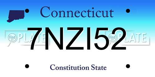7NZI52 Connecticut License Plate