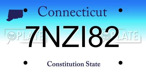 7NZI82 Connecticut License Plate