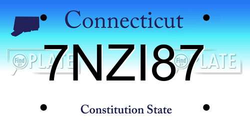 7NZI87 Connecticut License Plate