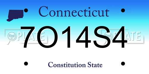 7O14S4 Connecticut License Plate