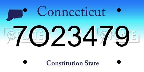 7O23479 Connecticut License Plate