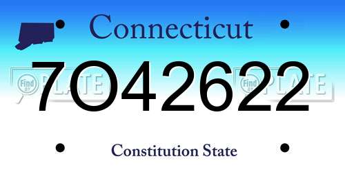 7O42622 Connecticut License Plate