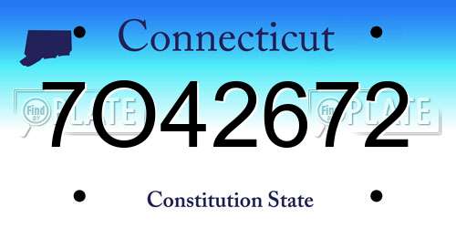7O42672 Connecticut License Plate