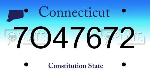 7O47672 Connecticut License Plate