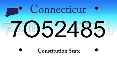 7O52485 Connecticut License Plate