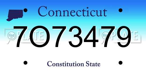 7O73479 Connecticut License Plate