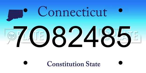 7O82485 Connecticut License Plate