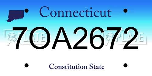 7OA2672 Connecticut License Plate