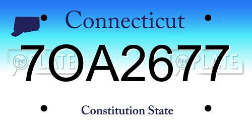 7OA2677 Connecticut License Plate