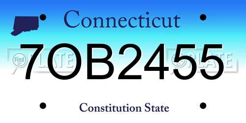 7OB2455 Connecticut License Plate