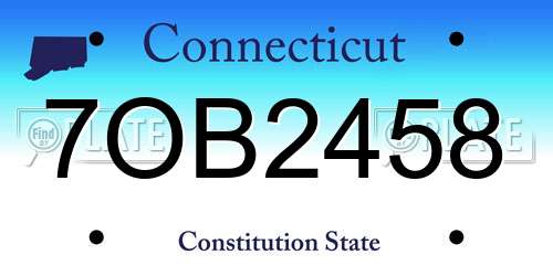 7OB2458 Connecticut License Plate