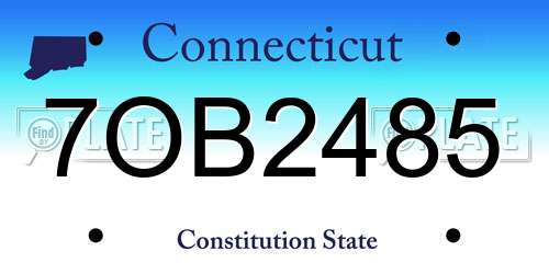 7OB2485 Connecticut License Plate