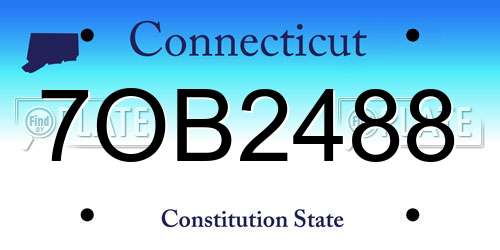 7OB2488 Connecticut License Plate