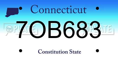 7OB683 Connecticut License Plate