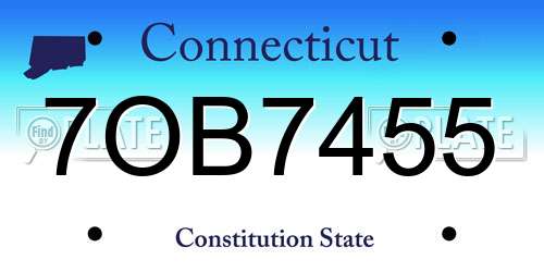 7OB7455 Connecticut License Plate