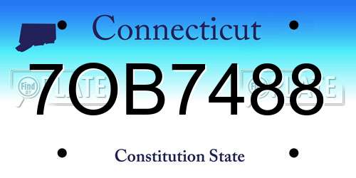 7OB7488 Connecticut License Plate