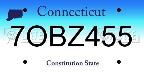 7OBZ455 Connecticut License Plate