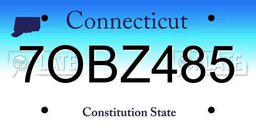 7OBZ485 Connecticut License Plate