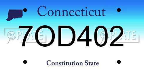 7OD402 Connecticut License Plate