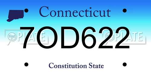 7OD622 Connecticut License Plate