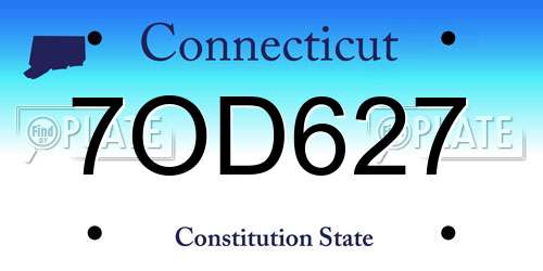 7OD627 Connecticut License Plate