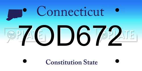 7OD672 Connecticut License Plate