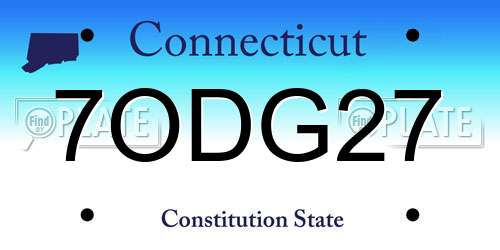 7ODG27 Connecticut License Plate