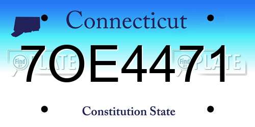 7OE4471 Connecticut License Plate