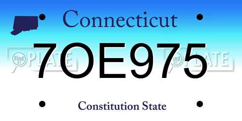 7OE975 Connecticut License Plate