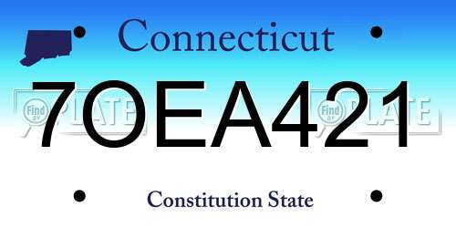 7OEA421 Connecticut License Plate
