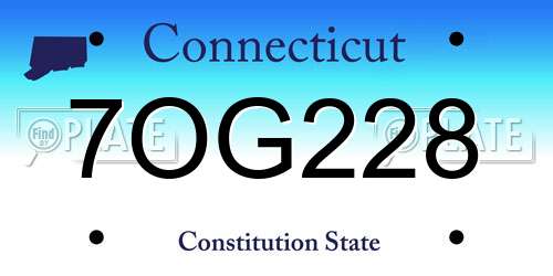 7OG228 Connecticut License Plate