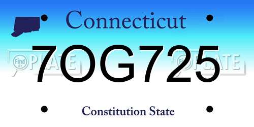 7OG725 Connecticut License Plate