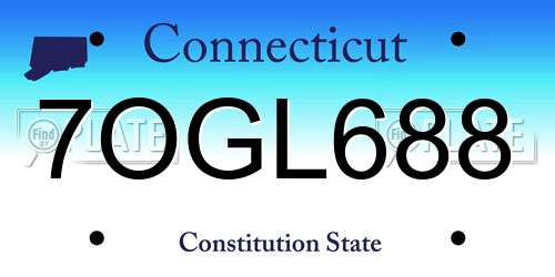 7OGL688 Connecticut License Plate