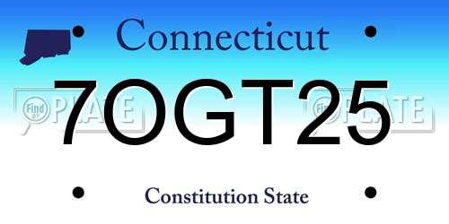 7OGT25 Connecticut License Plate
