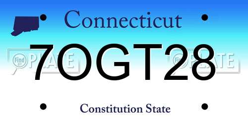7OGT28 Connecticut License Plate