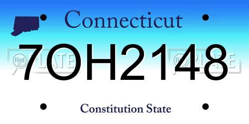 7OH2148 Connecticut License Plate