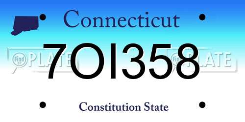 7OI358 Connecticut License Plate