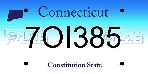 7OI385 Connecticut License Plate