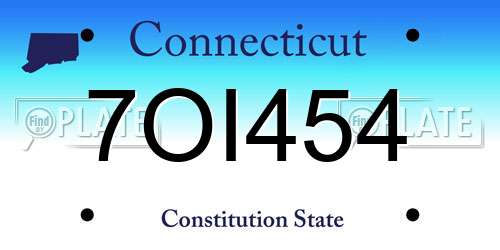 7OI454 Connecticut License Plate