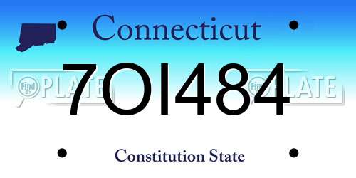 7OI484 Connecticut License Plate