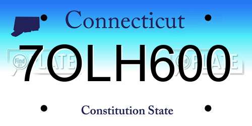 7OLH600 Connecticut License Plate