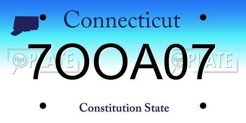 7OOA07 Connecticut License Plate