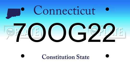 7OOG22 Connecticut License Plate