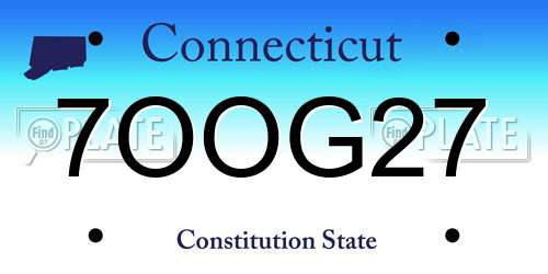 7OOG27 Connecticut License Plate
