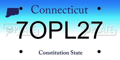 7OPL27 Connecticut License Plate
