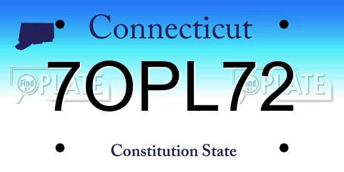7OPL72 Connecticut License Plate