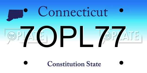 7OPL77 Connecticut License Plate